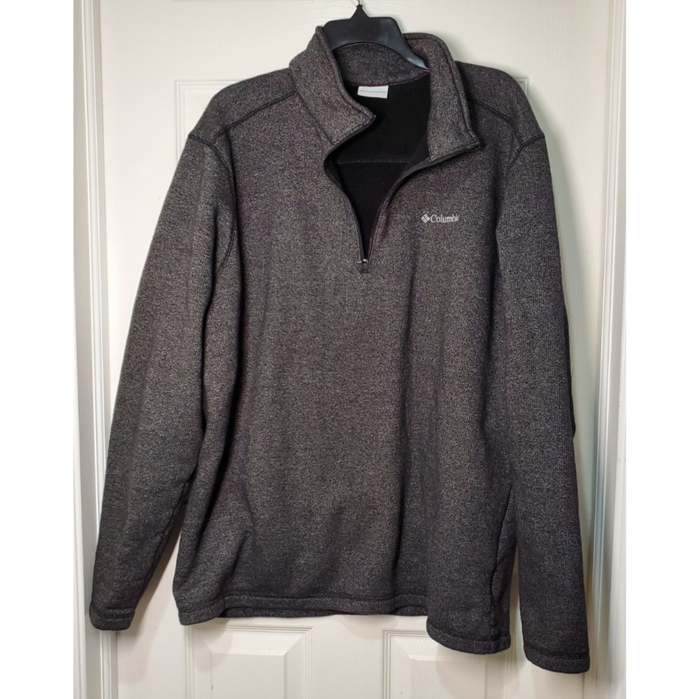 Columbia Steens Mountain Quarter-Zip Fleece Jacket XXL Gray Black Outdoor Layer - Picture 1 of 13